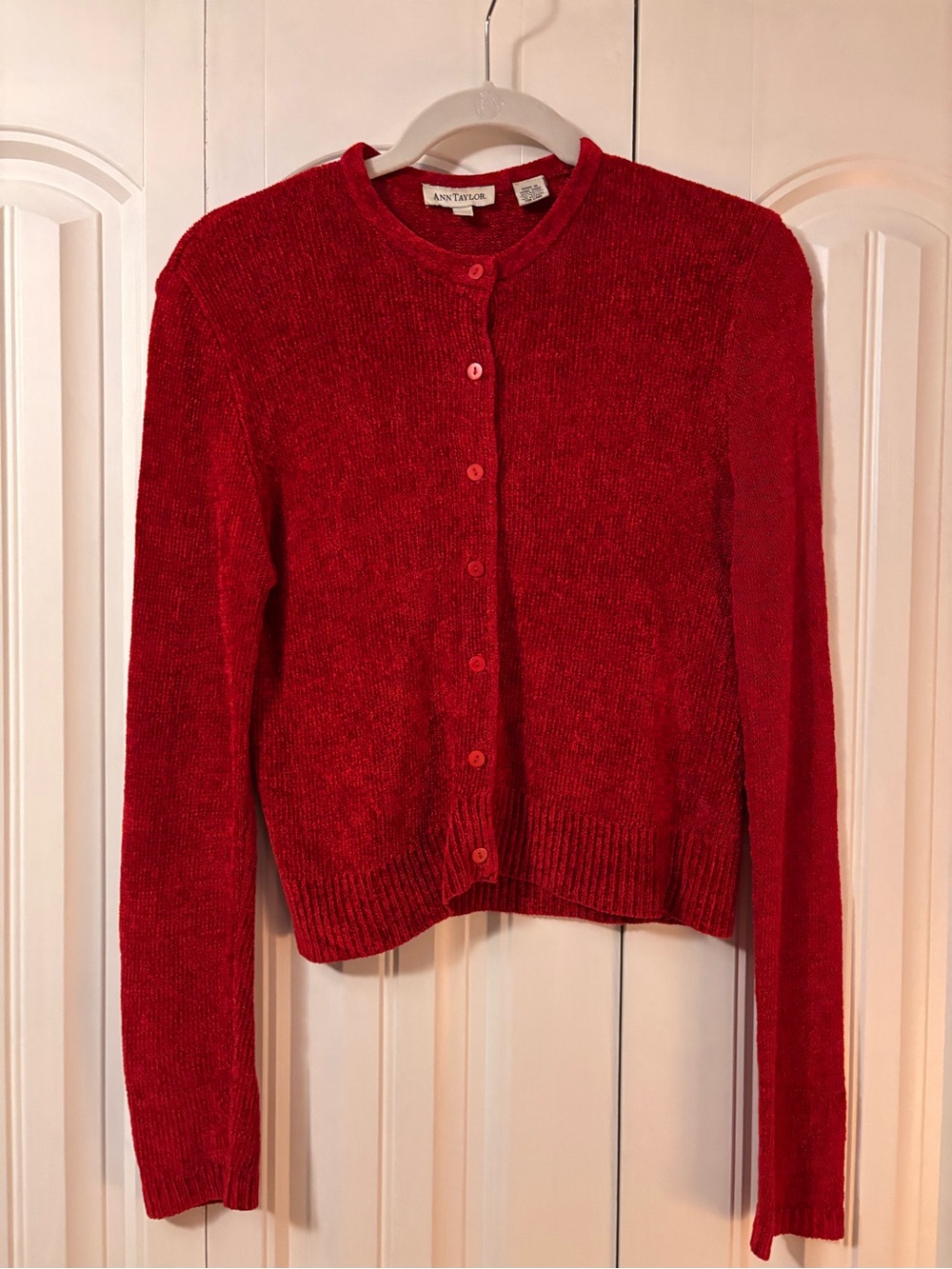 Red Knit Cardigan Sweater - Ann Taylor